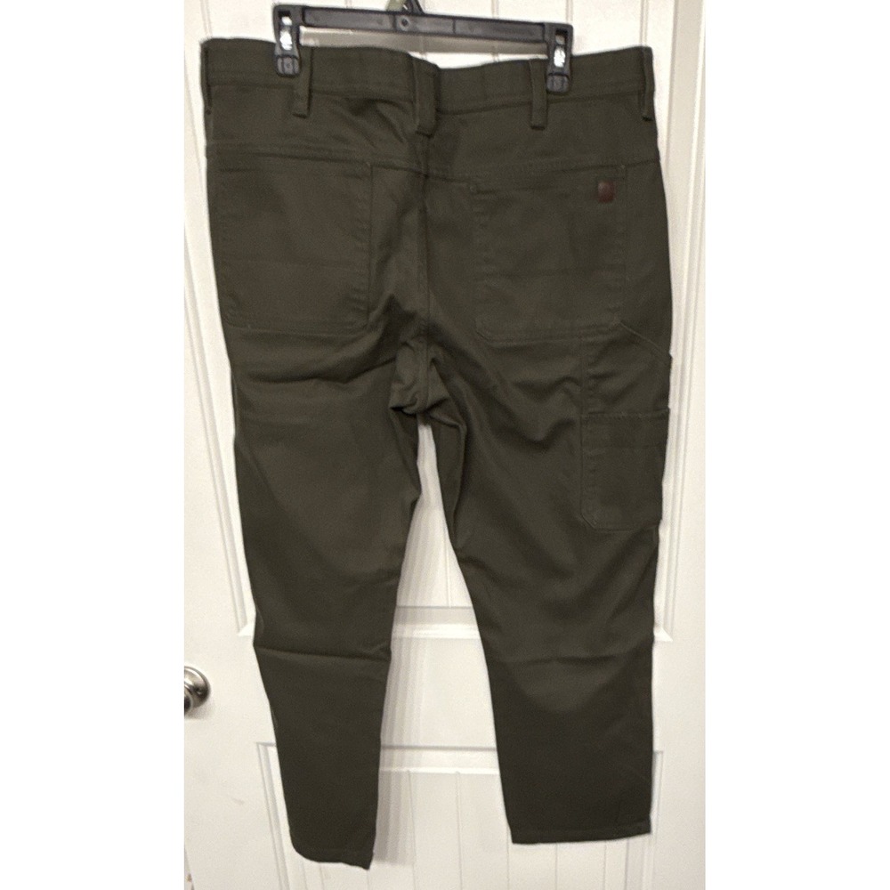 Weatherproof Men's Olive Twill Stretch Cargo Pants Flat Front Tapered 38W NWOT - Picture 5 of 11